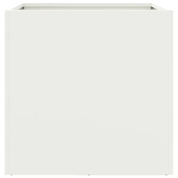 Jardinieră Albă Oțel 49x47x46 cm | Livrare Gratuită