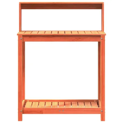 Masă Plantare Lemn Masiv Pin cu Rafturi | Livrare Gratuită