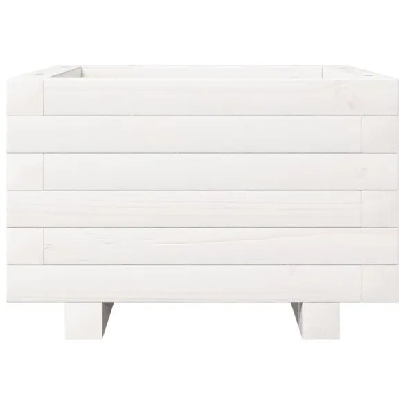 Jardinieră Grădină Albă - Lemn Masiv de Pin | Livrare Gratuită