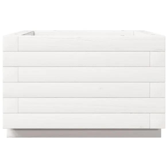 Jardinieră Grădină Albă - Lemn Masiv de Pin | Livrare Gratuită