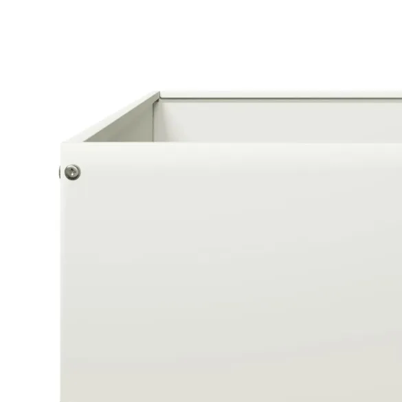 Strat Înălțat Grădină Alb - Oțel 100x100x25 cm - Livrare Gratuită