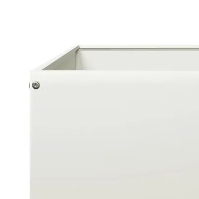 Strat Înălțat Grădină Alb - Oțel 100x100x25 cm - Livrare Gratuită