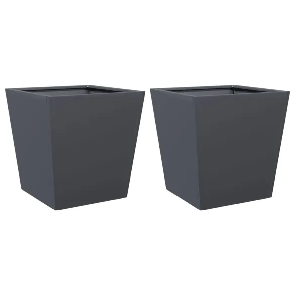 Jardiniere Grădină Antracit - 2 bucăți - Oțel Rezistent