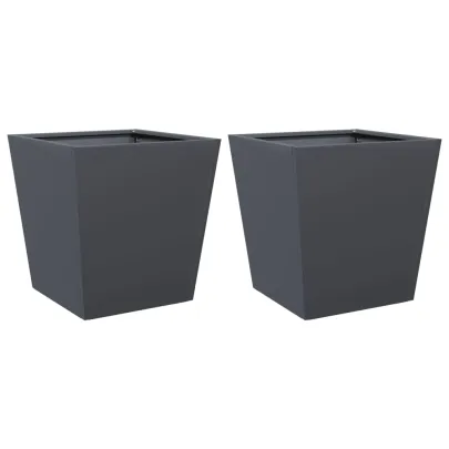 Jardiniere Grădină Antracit - 2 bucăți - Oțel Rezistent