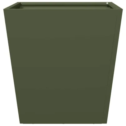 Jardiniere Grădină 2 buc - Verde Măsliniu - Oțel | Livrare Gratuită