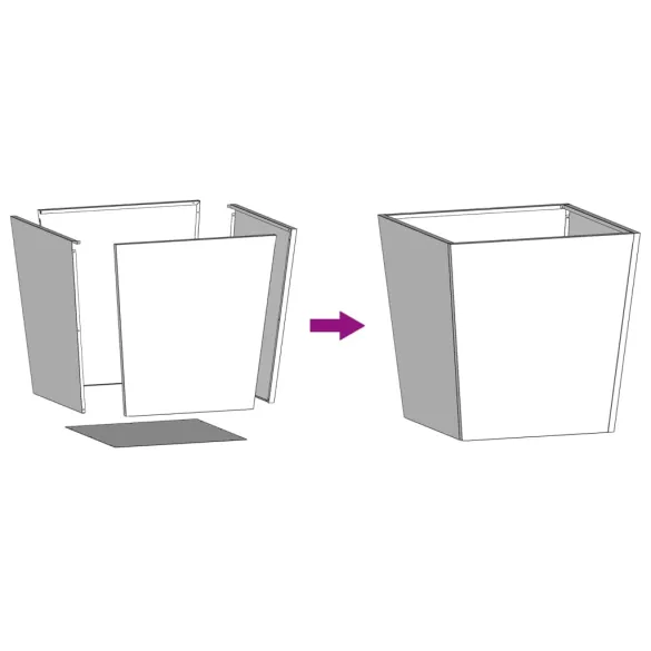 Jardinieră Grădină Antracit Oțel 50x50x50 cm - Livrare Gratuită