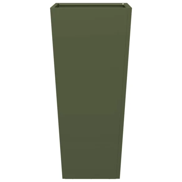 Jardinieră Grădină Oțel Verde - 35x35x75 cm - Livrare Gratuită