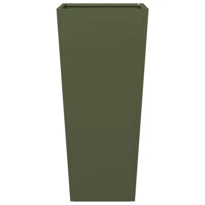 Jardinieră Grădină Oțel Verde - 35x35x75 cm - Livrare Gratuită