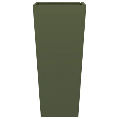 Jardinieră Grădină Oțel Verde - 35x35x75 cm - Livrare Gratuită