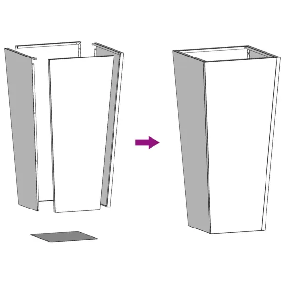 Jardinieră Grădină Oțel Verde - 35x35x75 cm - Livrare Gratuită