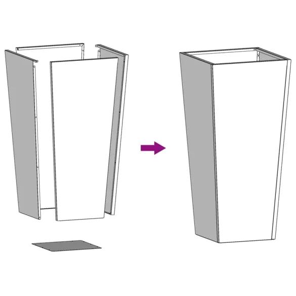 Jardinieră Oțel Rezistent 35x35x75 cm - Livrare Gratuită