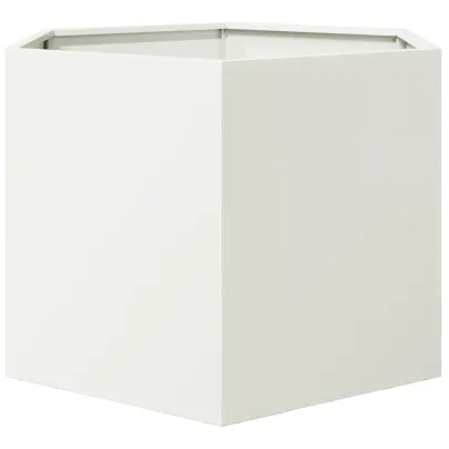 Jardinieră Grădină Albă Oțel Hexagonal - Livrare Gratuită