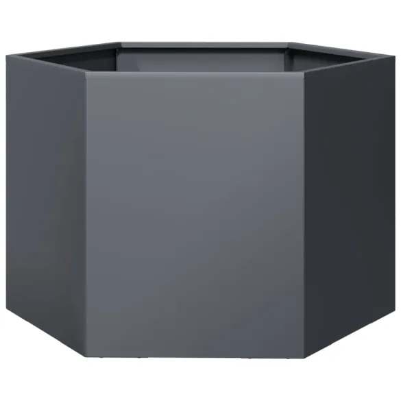 Jardinieră Grădină Antracit Oțel Hexagonal 69x60x45 cm