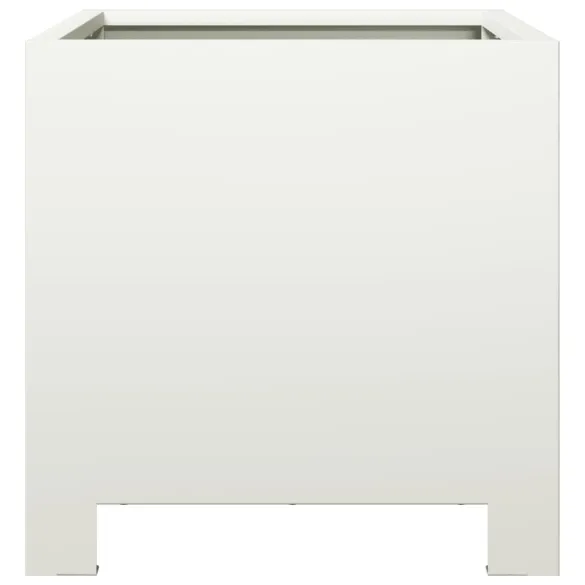 Jardiniere Grădină Alb - 2 Buc - Oțel Rezistent 30x30x30 cm