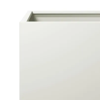 Jardiniere Grădină Alb - 2 Buc - Oțel Rezistent 30x30x30 cm