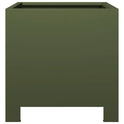 Jardiniere Grădină Oțel 30x30 cm - 2 buc - Verde Măsliniu