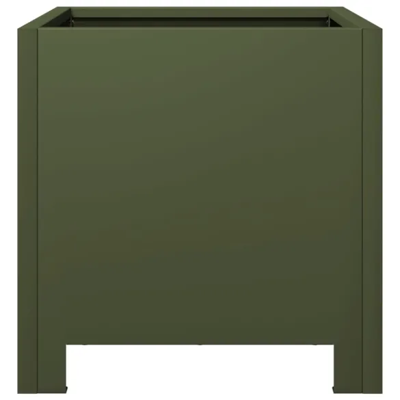 Jardiniere Grădină Oțel 30x30 cm - 2 buc - Verde Măsliniu