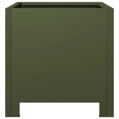 Jardiniere Grădină Oțel 30x30 cm - 2 buc - Verde Măsliniu