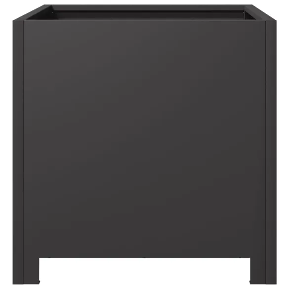 Jardinieră Grădină Oțel Negru 40x40x40 cm | Livrare Gratuită