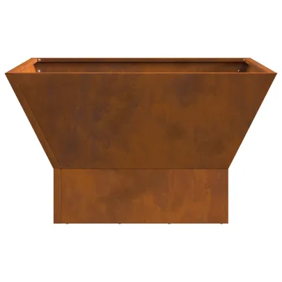 Vatră de foc pătrată din oțel Corten pentru exterior