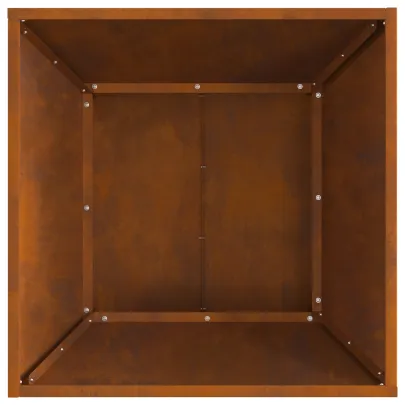 Vatră de foc pătrată din oțel Corten pentru exterior