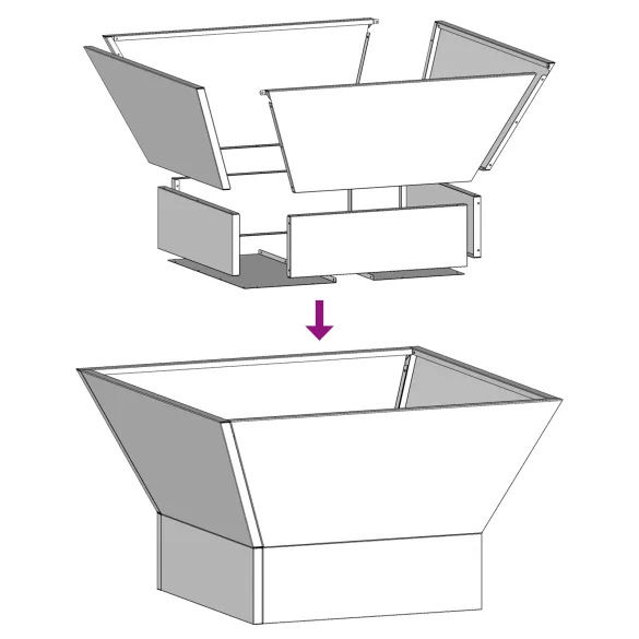 Vatră de foc pătrată din oțel Corten pentru exterior
