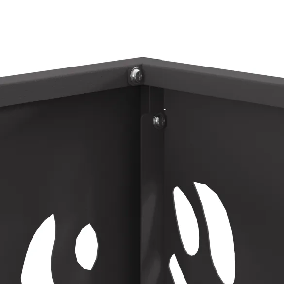 Vatră de foc pătrată - Oțel negru - Livrare gratuită