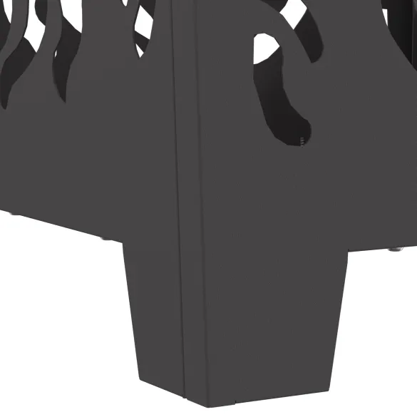 Vatră de foc pătrată - Oțel negru - Livrare gratuită