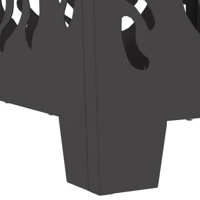 Vatră de foc pătrată - Oțel negru - Livrare gratuită