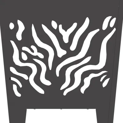 Vatră de foc pătrată - Oțel negru - Livrare gratuită