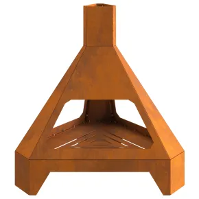 Vatră de foc exterior - Oțel Corten 50x43x52 cm 2