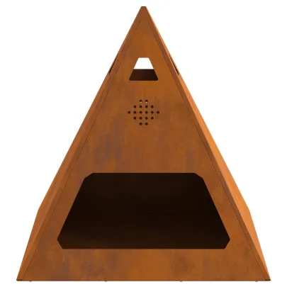 Vatră Foc Piramidală Oțel Corten - Livrare Gratuită