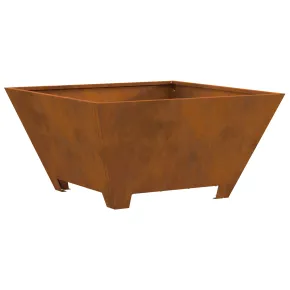 Vatră de foc pătrată din oțel corten - Livrare gratuită 2