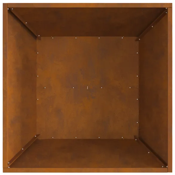 Vatră de foc pătrată din oțel corten - Livrare gratuită