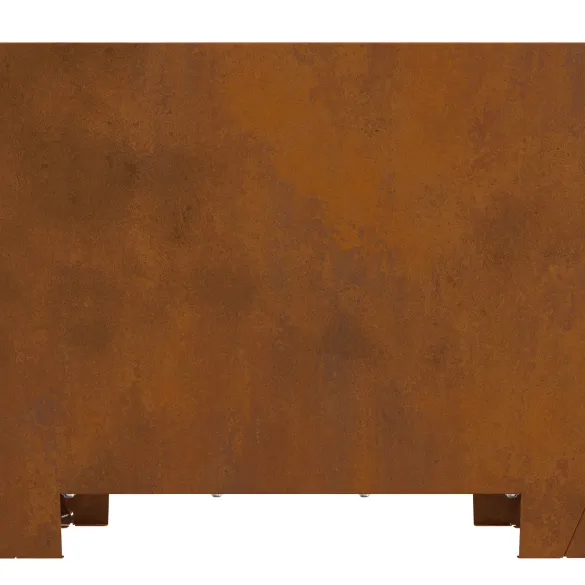 Vatră de foc pătrată din oțel corten - Livrare gratuită