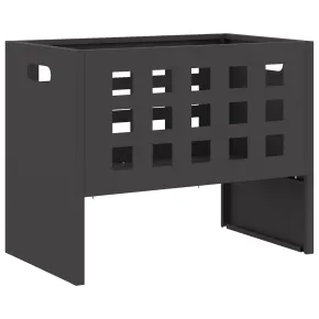 Vatră de foc exterior - negru dreptunghiular - oțel 2