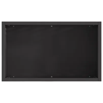 Vatră de foc exterior - negru dreptunghiular - oțel