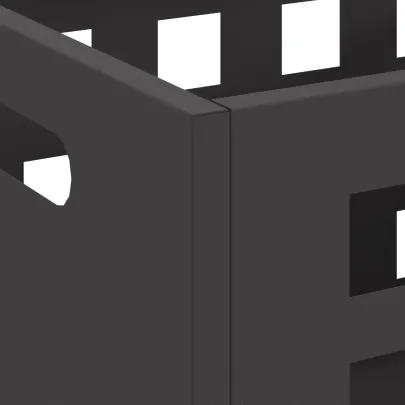 Vatră de foc exterior - negru dreptunghiular - oțel