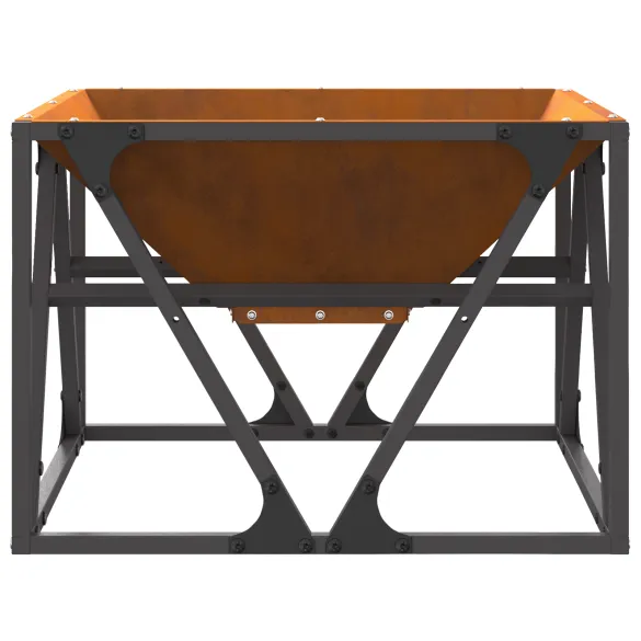 Vatră de foc pătrată din oțel corten pentru exterior