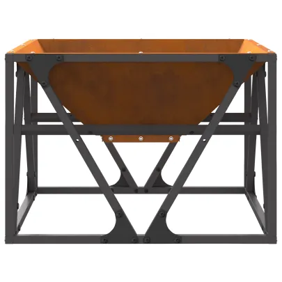 Vatră de foc pătrată din oțel corten pentru exterior