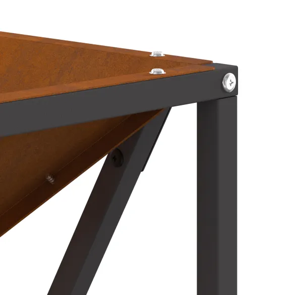 Vatră de foc pătrată din oțel corten pentru exterior