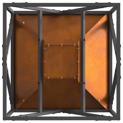 Vatră de foc pătrată din oțel corten pentru exterior