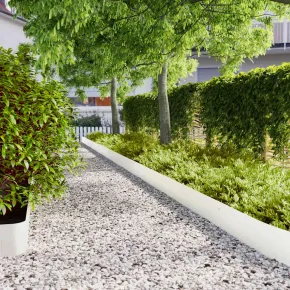 Borduri Gazon Oțel Laminat la Rece | 10 buc Alb 20x103 cm