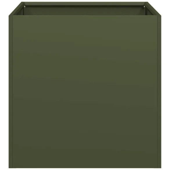 Jardinieră Verde Măsliniu 40x40x40 cm - Oțel Laminat la Rece