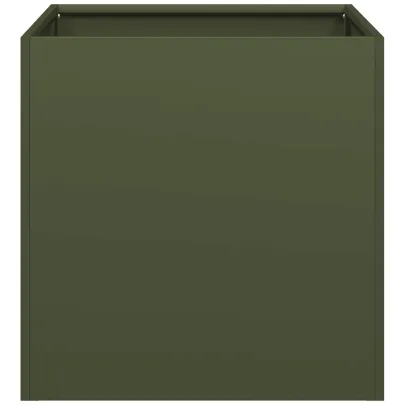 Jardinieră Verde Măsliniu 40x40x40 cm - Oțel Laminat la Rece