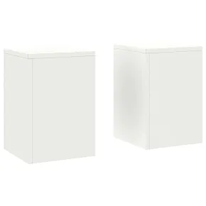 Suporturi Plante Pilon Exterior - 2 buc - Alb - Oțel Rezistent 2