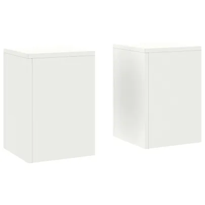 Suporturi Plante Pilon Exterior - 2 buc - Alb - Oțel Rezistent