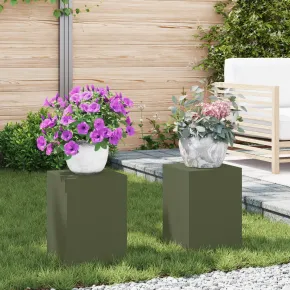 Suporturi Plante Exterioare 2 buc Oliv Oțel | Gratuit Livrare