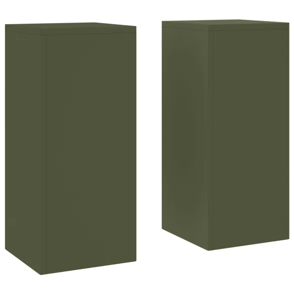 Suporturi Plante Metalice Exterior - 2 buc Oliv | 24x24x55 cm Suporturi Plante Metalice Exterior - 2 buc Oliv | 24x24x55 cm
