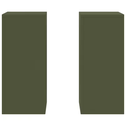 Suporturi Plante Metalice Exterior - 2 buc Oliv | 24x24x55 cm